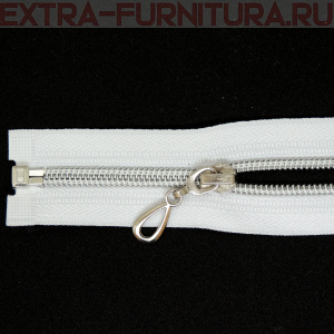 Молния спираль декор Т5 60см цв.белый/серебро MaxZipper