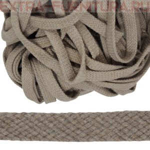 Шнур плоский х/б 12мм, цв.капучино 104, уп.50м, пл. 9,88 гр/м