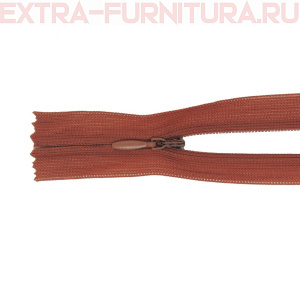 Молния потайная  № 3, 20 см, цв. S062 кирпичный п/э пл.9,3 гр/м
