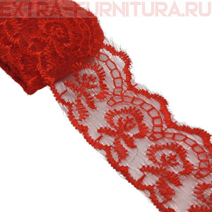 Кружево ш 3,5 см, цв.красный (10 ярдов)