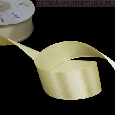 Лента атласная 24 мм цв 004 молоко рул. 27,42м