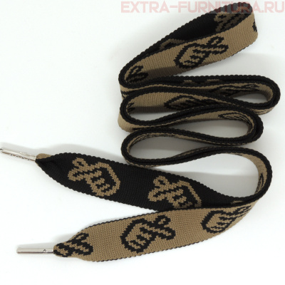 Шнурки плоские 130см, шир.23мм, Ручка, цв.коричневый