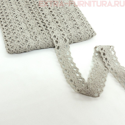Тесьма вязаная арт.TBY-6307-1 шир.20мм, цв.25 светло-серый, уп.10м