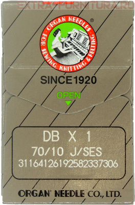 Иглы Organ для прямострочных машин с тонкой колбой (DB*1/70 SES) ПШМ № 70/10 SES, уп.10шт.