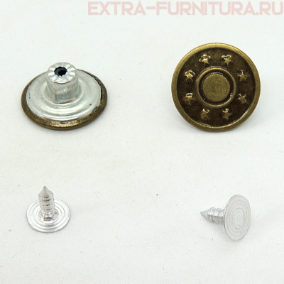 Пуговицы джинсовые 17 мм латунь, арт.160646 (8звезд), (уп. 100 шт.)