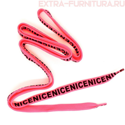 Шнурки плоские 130см, шир.12мм, Nice цв.фуксия (ярко-розовый)