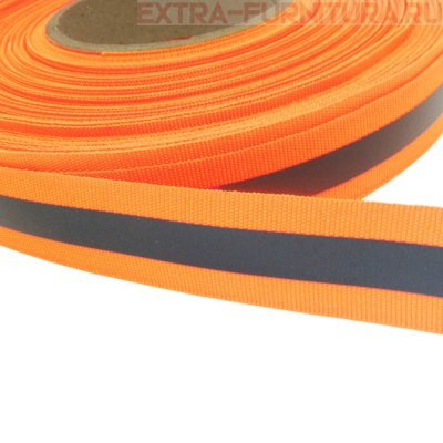 Стропа светоотражающая TBY отр.R200-280 шир.25мм, арт.SV.ST25o цв.оранжевый уп.50м